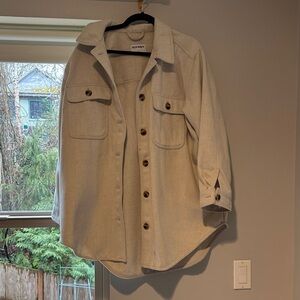 Old Navy Women's Beige Wool Shacket